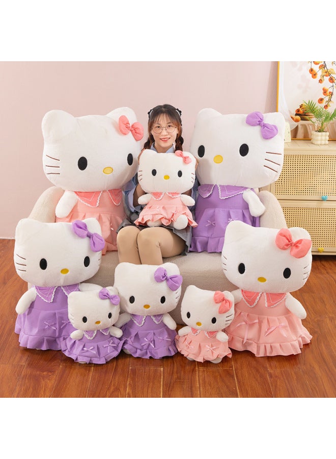 Hello Kitty Skirt Plush Toy Doll Hello Kt Kitty Cat Doll Rag Doll Birthday Gift-Specification:40cm0.36kg-Colour:Pink Skirt  - Image 3