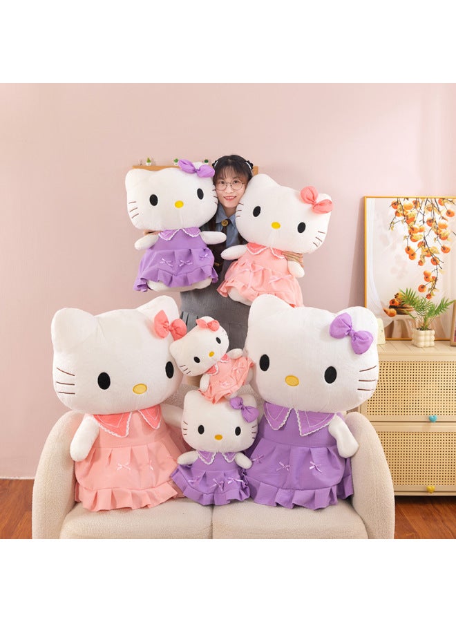 Hello Kitty Skirt Plush Toy Doll Hello Kt Kitty Cat Doll Rag Doll Birthday Gift-Specification:40cm0.36kg-Colour:Pink Skirt  - Image 1