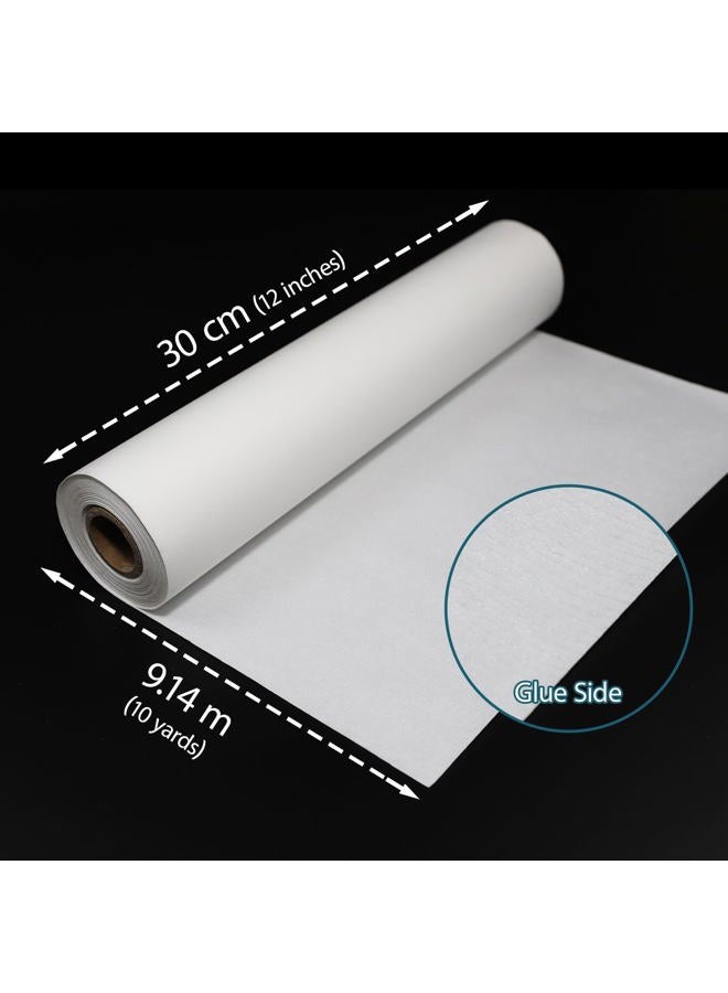 Transparia 12 inches x 10 Yards Double Sided Fusible Web with Paper Backing, Light Weight Fusible Webbing for Fabric Applique, Iron on Fusible Bonding Web for Fabric and DIY Craft Making - Image 2