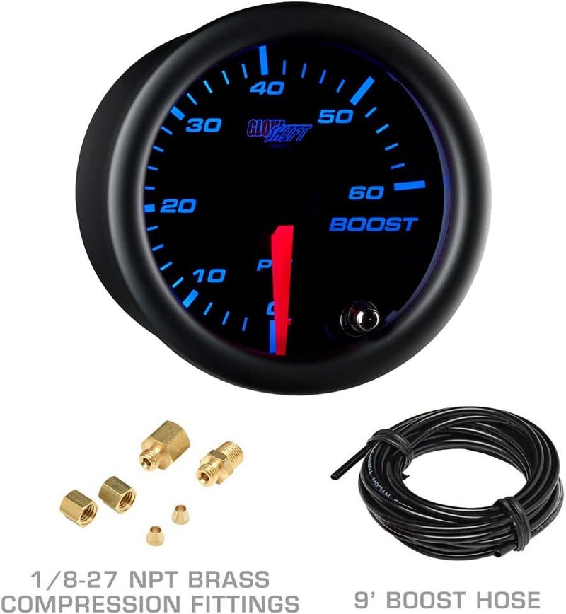 GlowShift 99-07 Ford Superduty Tan Gauge Package with Black Face Boost, EGT & Transmission Temperature - Image 4