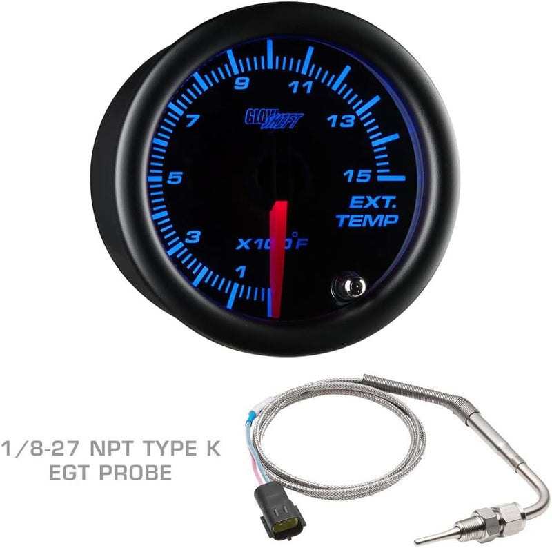 GlowShift 99-07 Ford Superduty Tan Gauge Package with Black Face Boost, EGT & Transmission Temperature - Image 5