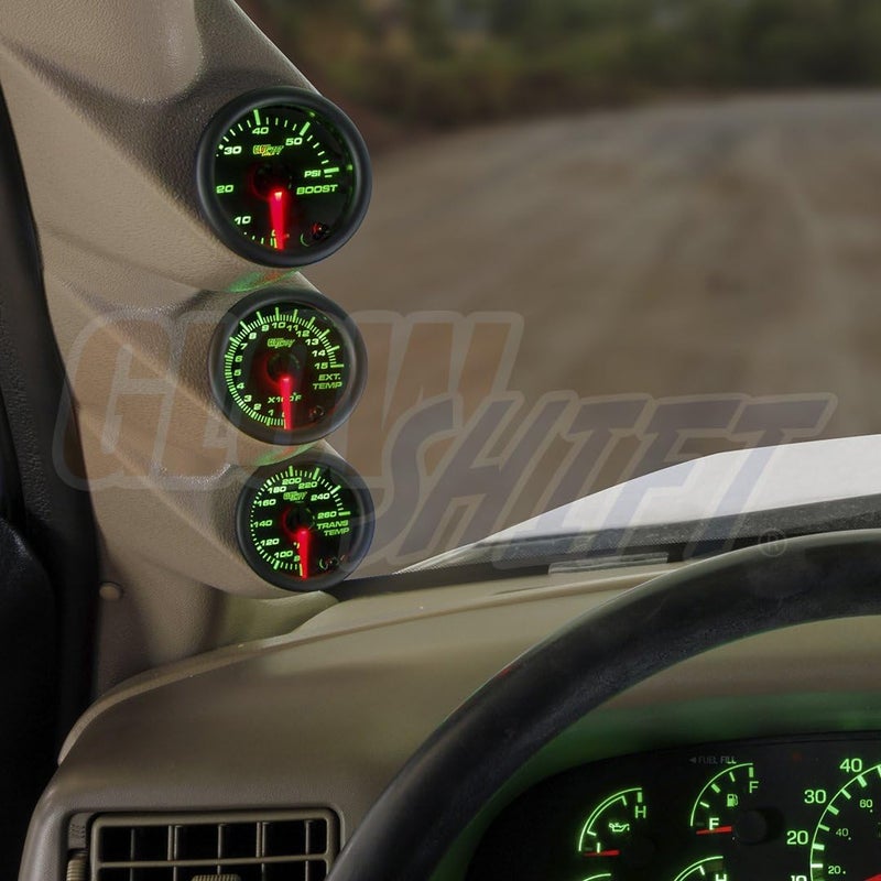 GlowShift 99-07 Ford Superduty Tan Gauge Package with Black Face Boost, EGT & Transmission Temperature - Image 2