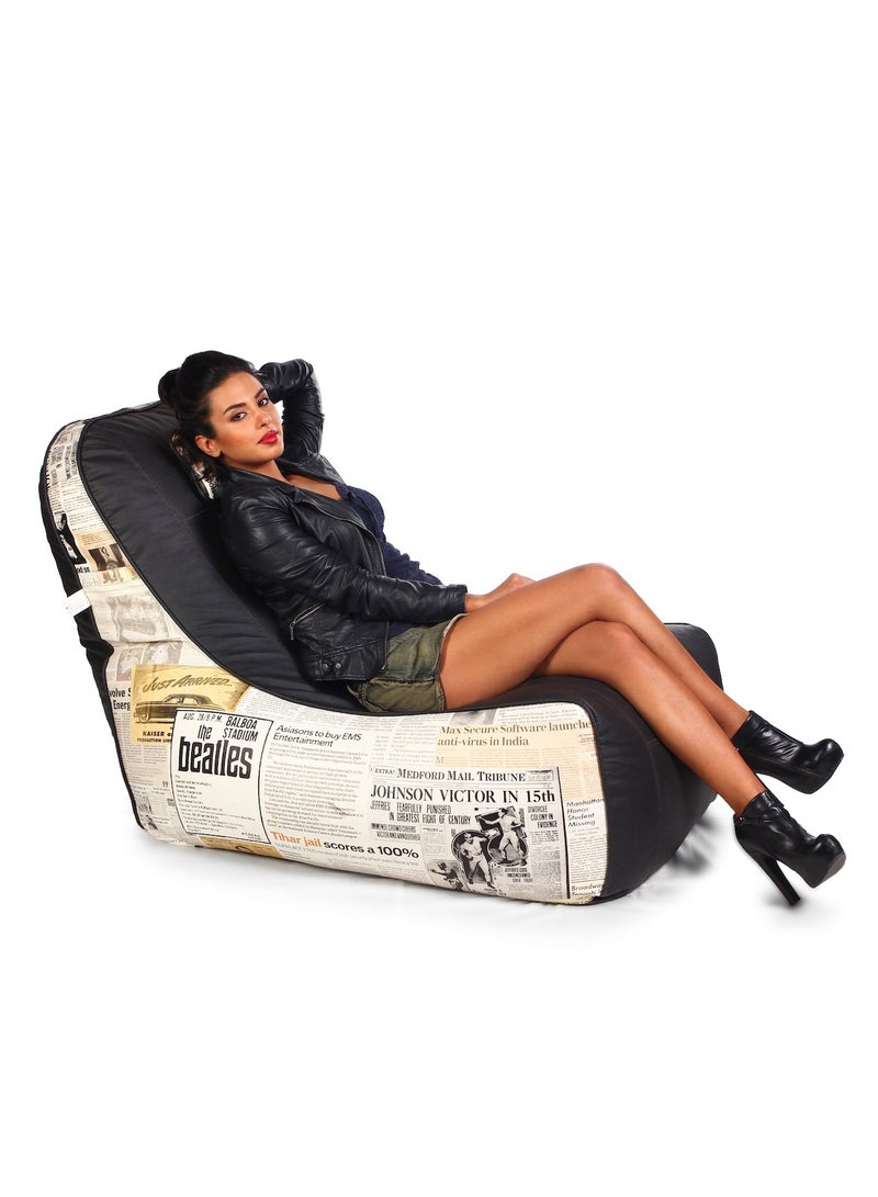 Fluffy Digital Printed Newspaper Theme Video Rocker Lounger with Headrest Standard Cover - Image 2