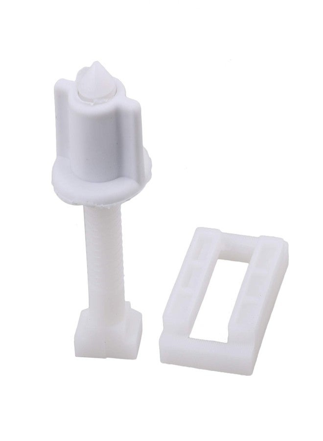 RDEXP White Plastic Rectangular Toilet Seat Cover Hinge Blind Hole Nut Screws 3.9x2.4x6.4 Spiral Tip Dia 0.9cm Pack of 10 - Image 2