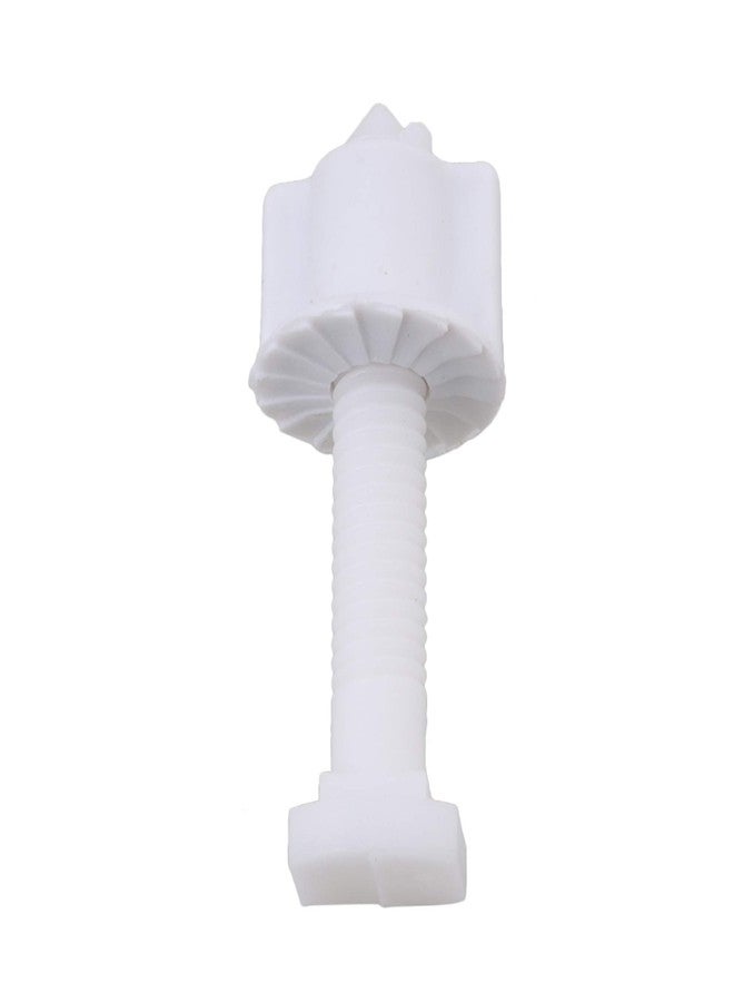 RDEXP White Plastic Rectangular Toilet Seat Cover Hinge Blind Hole Nut Screws 3.9x2.4x6.4 Spiral Tip Dia 0.9cm Pack of 10 - Image 5
