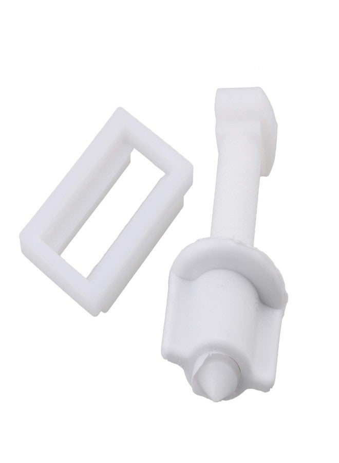 RDEXP White Plastic Rectangular Toilet Seat Cover Hinge Blind Hole Nut Screws 3.9x2.4x6.4 Spiral Tip Dia 0.9cm Pack of 10 - Image 3