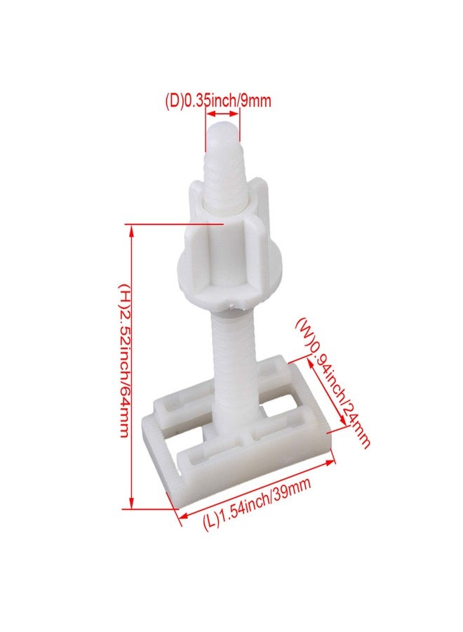 RDEXP White Plastic Rectangular Toilet Seat Cover Hinge Blind Hole Nut Screws 3.9x2.4x6.4 Spiral Tip Dia 0.9cm Pack of 10 - Image 4