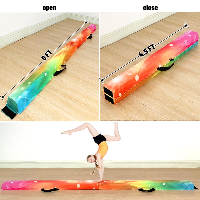 MARFULA 6 FT / 8 FT / 9 FT Folding Gymnastics Beam Foam Balance Floor Beam - Extra Firm - Suede Cover - Anti Slip Bottom with Carry Bag for Kids/Adults Home Use - Image 2