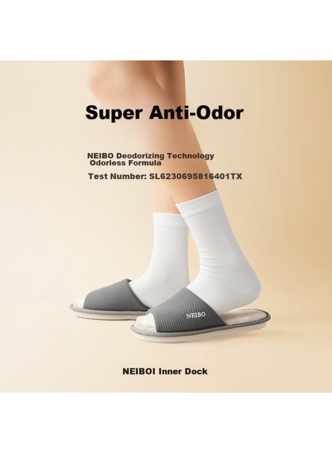 Neibo Neibao Latex Cotton Linen Slippers, Men's Spring And Autumn, Extra Large Size, Non-slip, Odor-resistant, Linen Cloth Slippers, Women's, Gray, Size 43 - Image 2