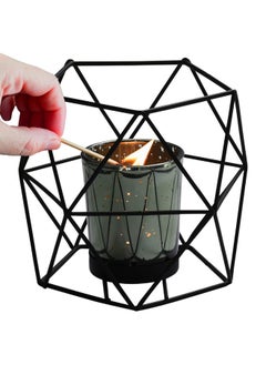 Dawhud Direct Dawhud Direct Geometric Tealight Candle Holder - 4 inches Geometrical Candle Holder - Tea Lights Candle Holder - Home Decor Accent for Wedding, Birthday, or Other Special Events, 3 Wick Candle Holder  - Image 1