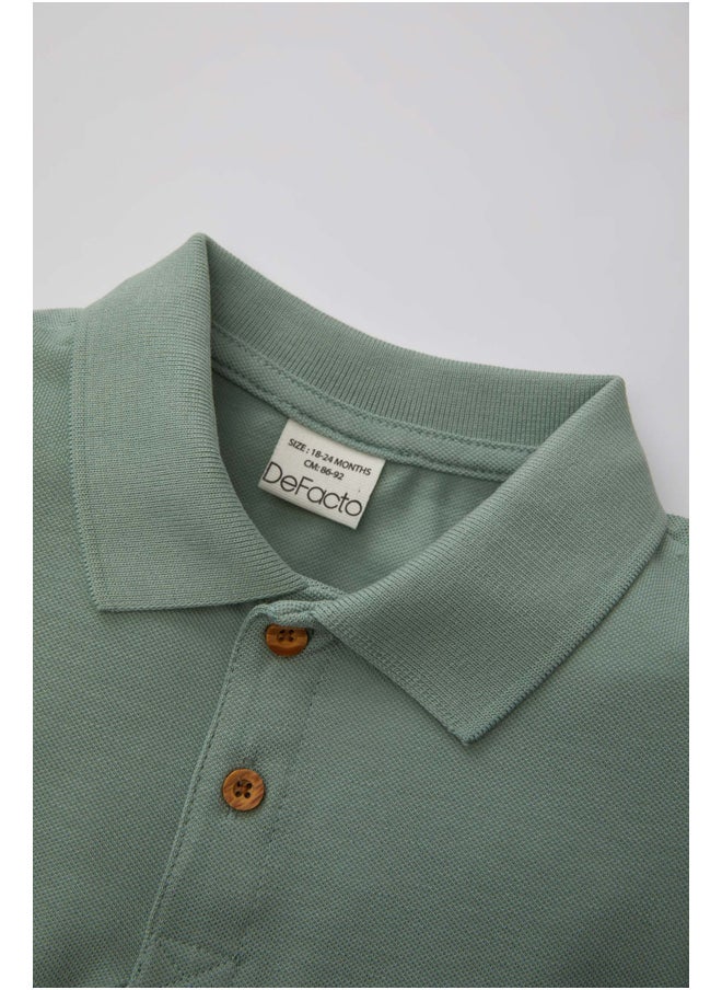 DeFacto - Babyboy Regular Fit Polo Neck Knitted Short Sleeve Polo T-Shirt - Image 1