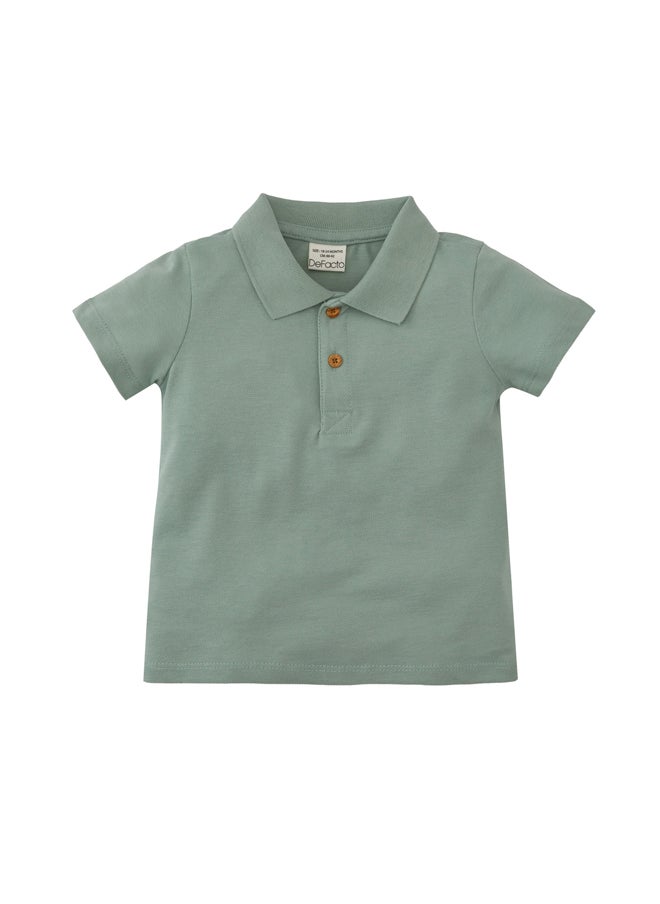 DeFacto - Babyboy Regular Fit Polo Neck Knitted Short Sleeve Polo T-Shirt - Image 1