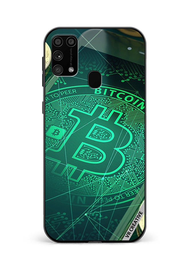 Protective Case Cover For Samsung Galaxy M31/M31 Prime Bitcoin Design Multicolour