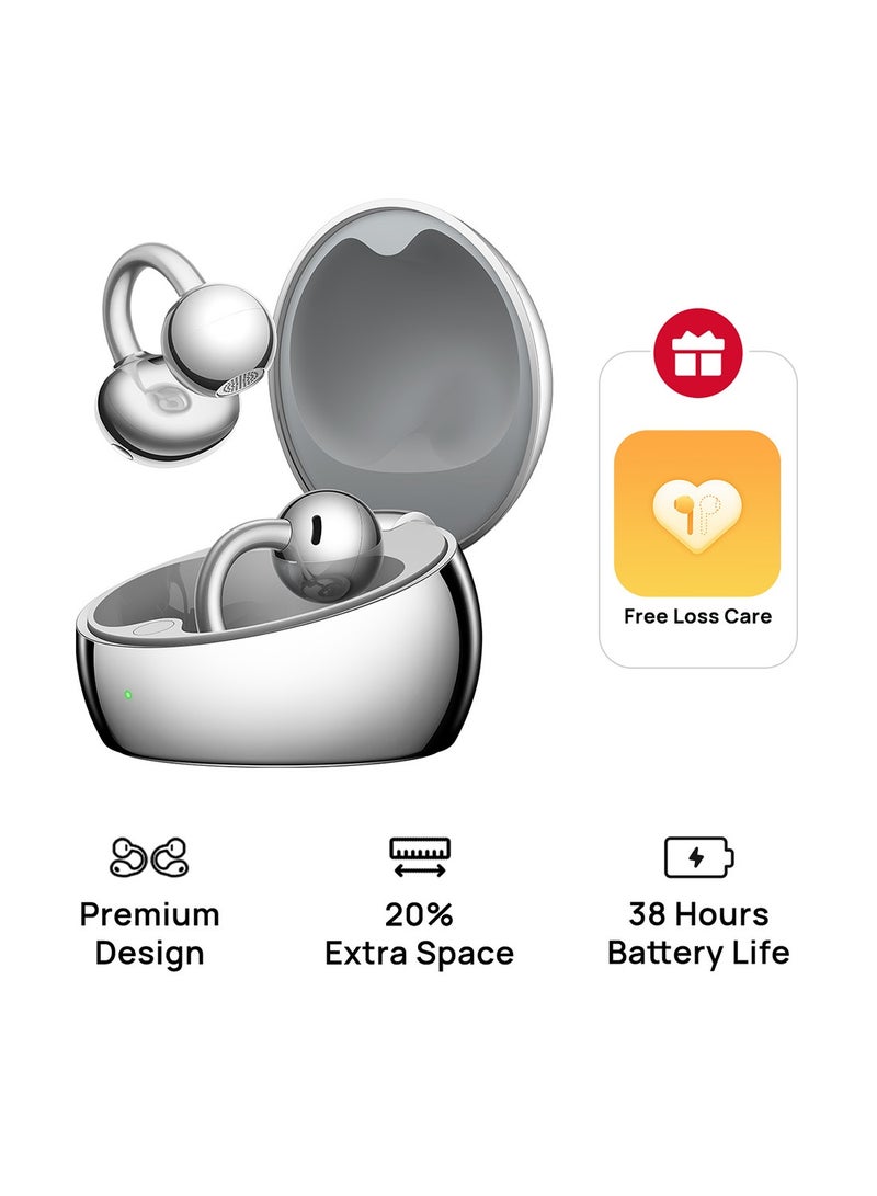 HUAWEI FreeClip 2 Special Edition Wireless Earphones, Bluetooth Earbuds, Adaptive Open-ear Listening, Crystal-clear Calls, Cross-OS Connection, Unlimited Spatial Audio,  IP57, iOS&Android, Silver Space Silver