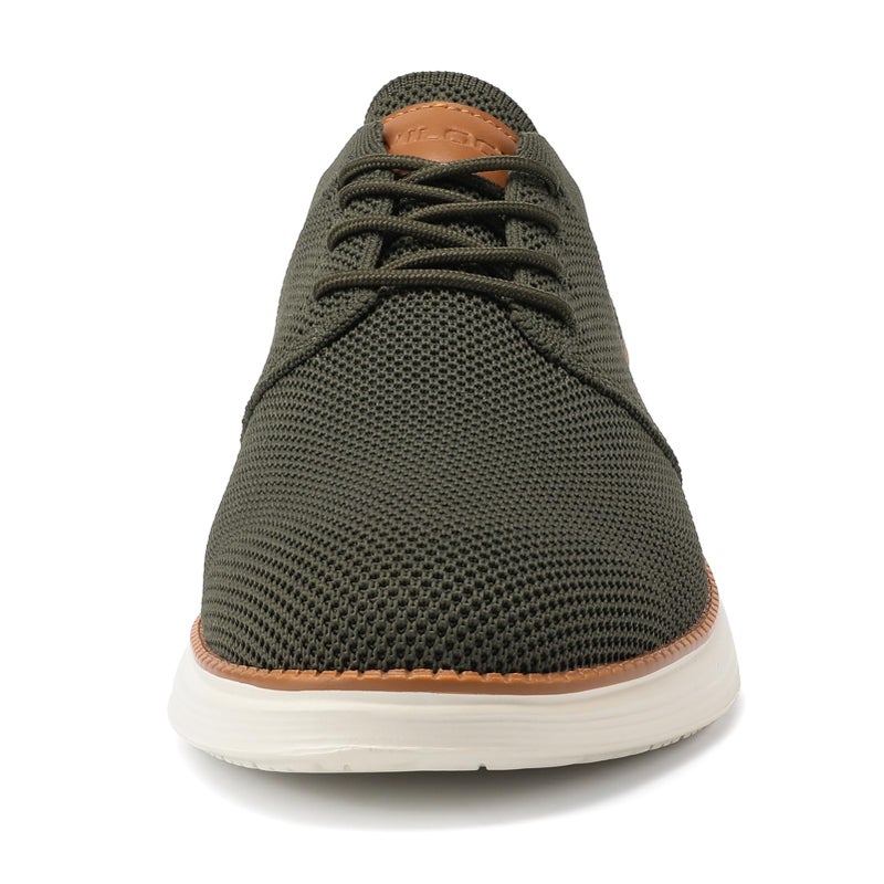 VILOCY Men's Fashion Dress Sneakers Casual Walking Shoes Business Oxfords Comfortable Breathable Lightweight Tennis Zapatos para Hombre Army Green,US7.5 EU40 - Image 2