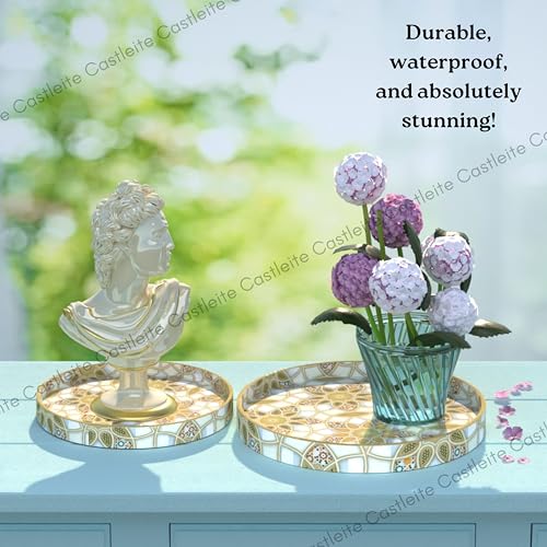 Castleite Ember Decorative Round Wooden Tray Set of 2 Handcrafted Trays for Serving, Use in Kitchen, Dining Table, Decor or Storage - Epoxy Resin Coated - Large, Small (Friolero) - Image 4