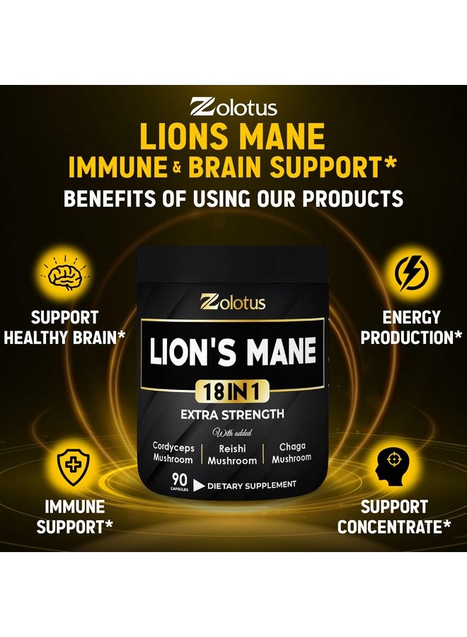 Zolotus Zolotus Lions Mane Mushroom Complex Capsules with Cordeyceps, Elderberry, Ginkgo Biloba, Bacopa - 90 Capsules  - Image 5