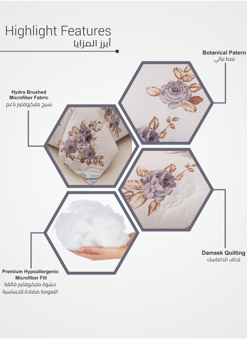 Donetella Printed Comforter Set 6-Pcs King Size All Season Decorated Reversible Double Bed Comforter Set Fits (200 X 200 Cm)With Super-Soft Down Alterntaive Filing,Soft Peach  - Image 5