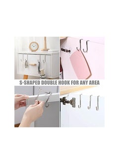 The Bros Stainless Steel Door Hooks for Kitchen Bathroom, S Shaped Hanger Towel Hook Hanging Bags  - Image 2