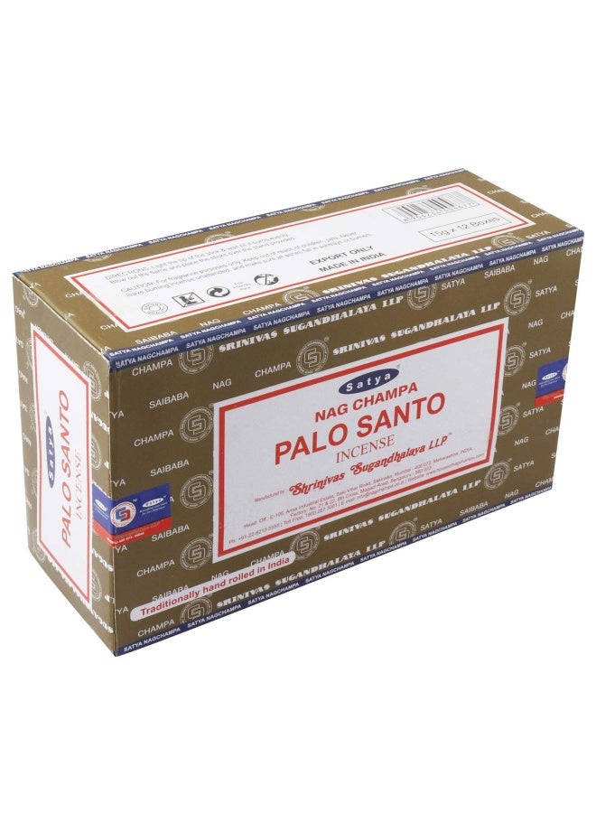 Satya Nag Champa - Palo Santo Incense Sticks  12 Packs X 15 Grams  Box Of 180 Grams  Export Quality - Image 2