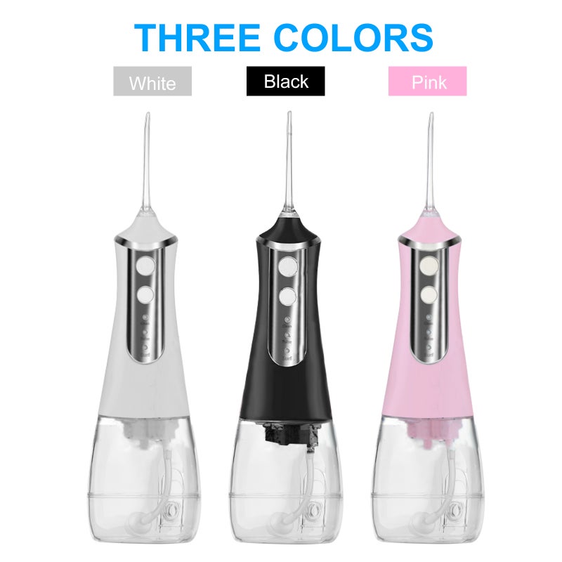 Portable Oral Irrigator Water Flosser Teeth Cleaner for Teeth Cleaning Cordless Electric Flosser Portable Travel Rechargeable 3-Modes IPX6 Waterproof with 5 Jet Tips 350mL Water Tank - Image 2