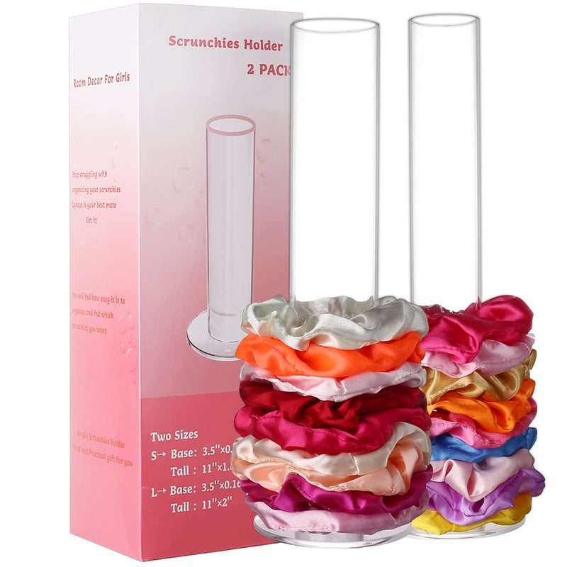 Lganze 2 Pack Hair Scrunchies Organizer - 11 Inch Holder Stand, Ties Organizer, Accessories for Girls Room, Jewelry Tower - Image 3