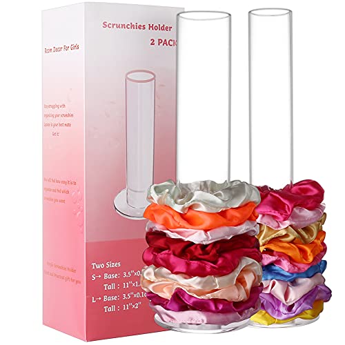 Lganze 2 Pack Hair Scrunchies Organizer - 11 Inch Holder Stand, Ties Organizer, Accessories for Girls Room, Jewelry Tower - Image 1