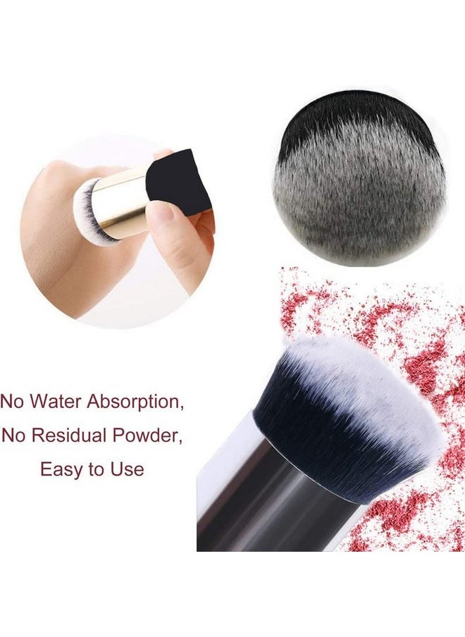 Belicia - 2 Pieces Foundation Brush, Chubby Makeup Brush, Suit For Blending Liquid, Cream Or Flawless Powder Cosmetics(Golden & Silver) - Image 1