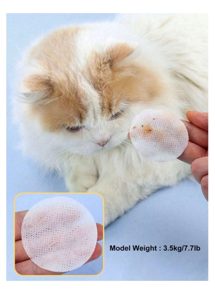 KHAJUL - 200 Pieces Gentle Cotton Pet Eye Wipes, Tear Stain Remover for Dogs Cats, Soothing Eye Cleaning for Sensitive Areas, Post Surgery Use - Image 1
