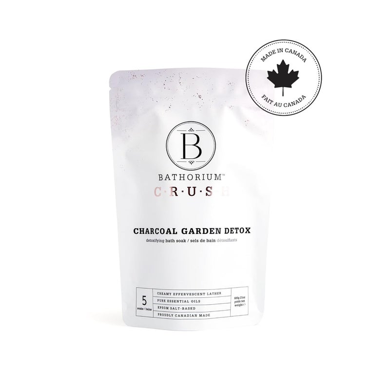 Bathorium Charcoal Garden Detox Crush Purifying Bath Soak with Activated Charcoal Eucalyptus pHBalanced HerbScented Bath Soak 5 Baths 21 oz - Image 2