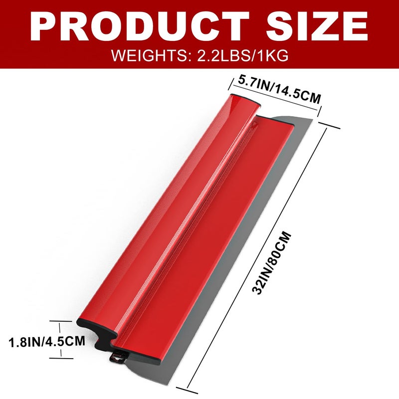 Ceeintee 32 Inch Drywall Skimming Blade, Replaceable 0.38mm Stainless Steel Blade, Drywall Trowel for Gyprock, Drywall and Wall-Boardrd, Ergonomically Designed Grip - Image 2