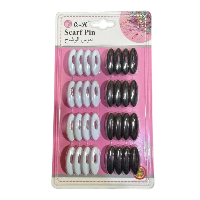 QH Smooth Plastic Hijab Safety Scarf Pin- 32pcs