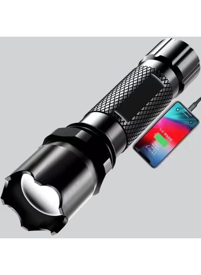 Flashlight Small Portable Rechargeable Durable Strong Light Rechargeable Outdoor Super Bright Remote Household Miner's Lamp Flashlight