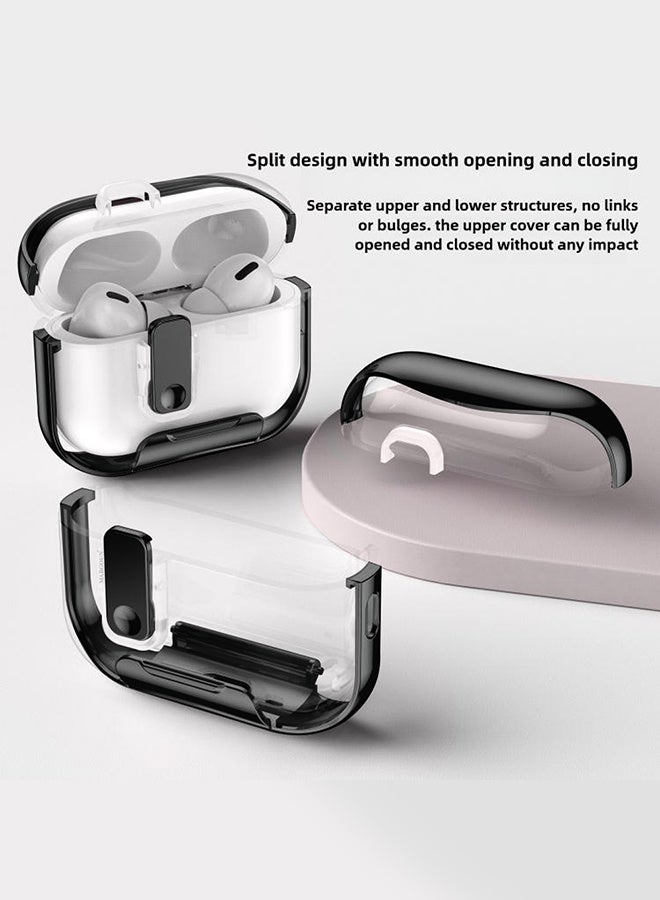 CATANES Clear Protective Case with Keychain for AirPods Pro 3 - Premium Plating Design - Clear Black - Image 5