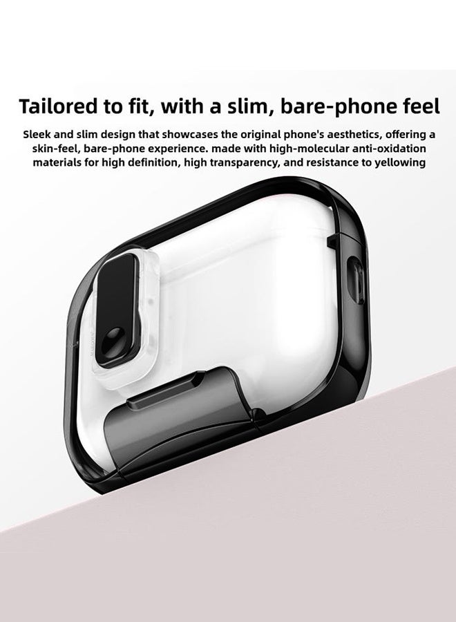CATANES Clear Protective Case with Keychain for AirPods Pro 3 - Premium Plating Design - Clear Black - Image 3