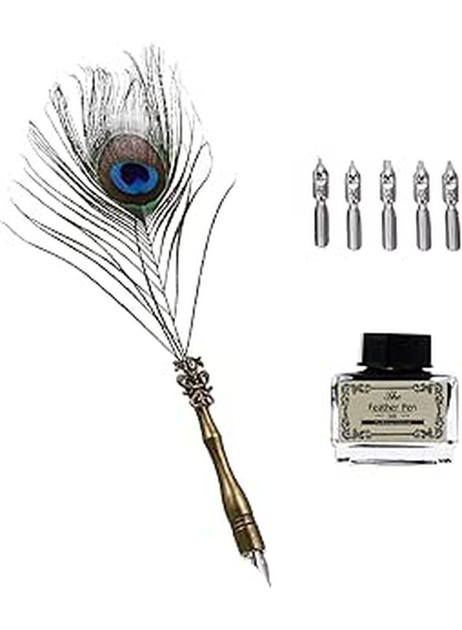 Calligraphy Pen Set With 5 Nibs Ink Bottle For School Practice - Image 1