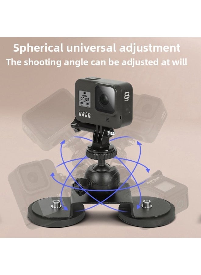 Gopro11 Suction Cup Car Sports Camera Accessories Car Suction Cup Gopro/10/9/8 Magnetic Suction Cup-Color:Double Magnetic Large Phone Holder - Image 2