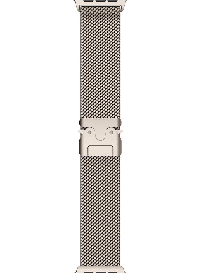 for Apple Watch Metal Bands Ultra 2 49mm 46mm Series 10, 1:1 Stainless Steel Mesh Loop with Parachute-style Metal Buckle for Apple Watch Series 7 8 9 45mm Series 6 5 4 44mm, Titanium  - Image 4