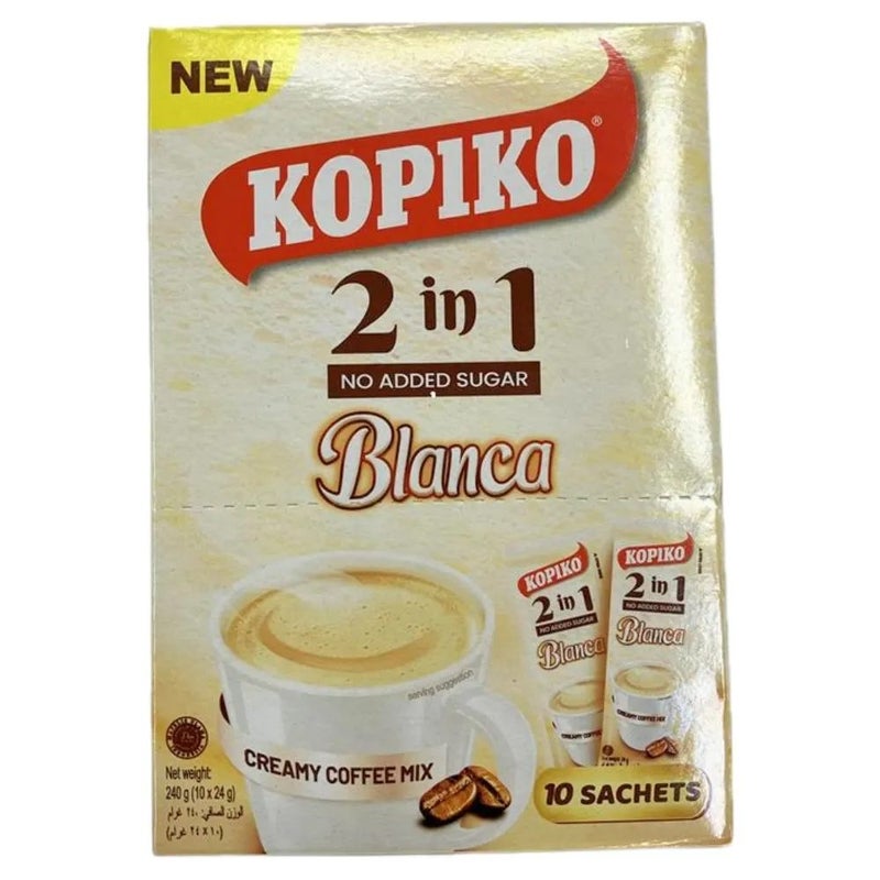 Kopiko 2 in 1 Blanca Creamy Coffee Mix Sachets- 10pcs