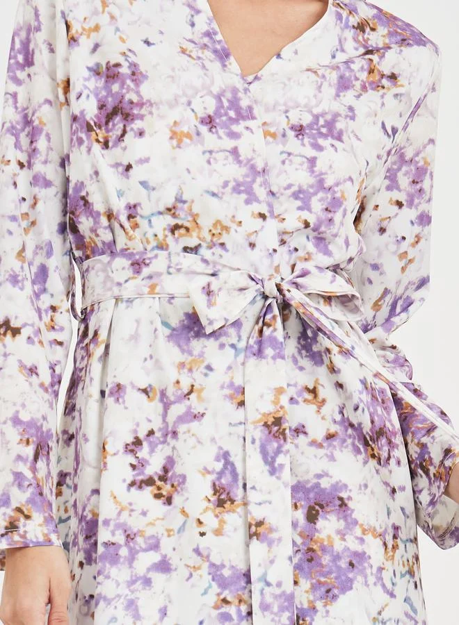 Styli Pack of 2 - AOP Cami Slip Dress and Robe Set
