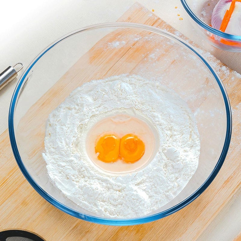 Large 4500ml Glass Salad Bowl Sturdy Mixing Bowl for Kitchen Cooking Baking Food Preparation - Image 4