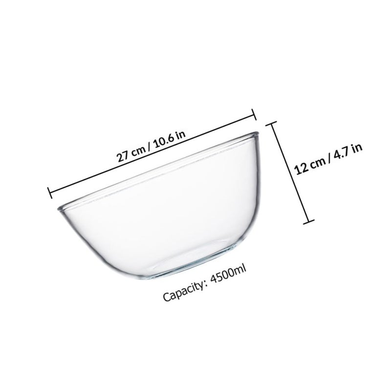 Large 4500ml Glass Salad Bowl Sturdy Mixing Bowl for Kitchen Cooking Baking Food Preparation - Image 3
