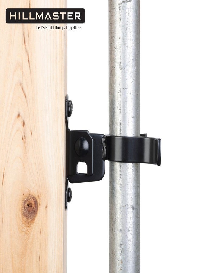 HILLMASTER 1-3/8" Flat Back Wall Mount Chain Link Fork Latch, Black Gate Fork Latch with Padlock Hole,Fence Latch Lock with Screws,Bolts,Gate Hardware Gate Latches for Outdoor Wooden Gates, 1 Pack - Image 4