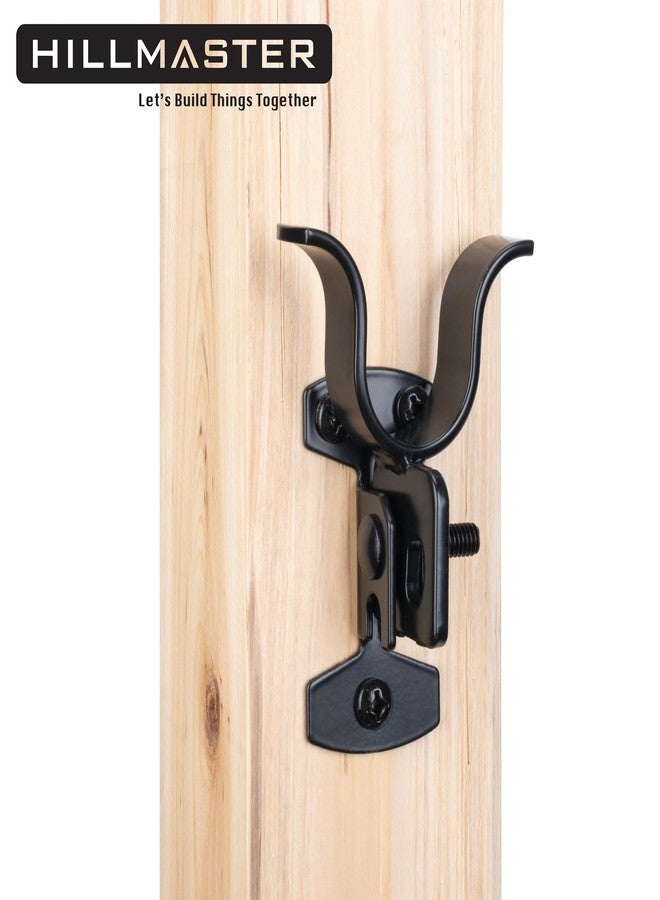 HILLMASTER 1-3/8" Flat Back Wall Mount Chain Link Fork Latch, Black Gate Fork Latch with Padlock Hole,Fence Latch Lock with Screws,Bolts,Gate Hardware Gate Latches for Outdoor Wooden Gates, 1 Pack - Image 5
