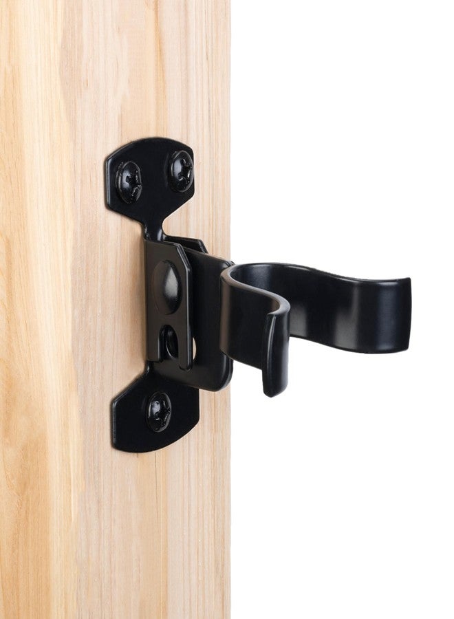 HILLMASTER 1-3/8" Flat Back Wall Mount Chain Link Fork Latch, Black Gate Fork Latch with Padlock Hole,Fence Latch Lock with Screws,Bolts,Gate Hardware Gate Latches for Outdoor Wooden Gates, 1 Pack - Image 1