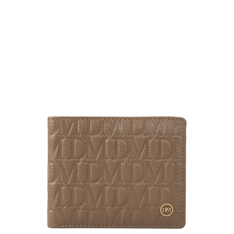 Greyish Taupe Bifold Leather Mens Wallet