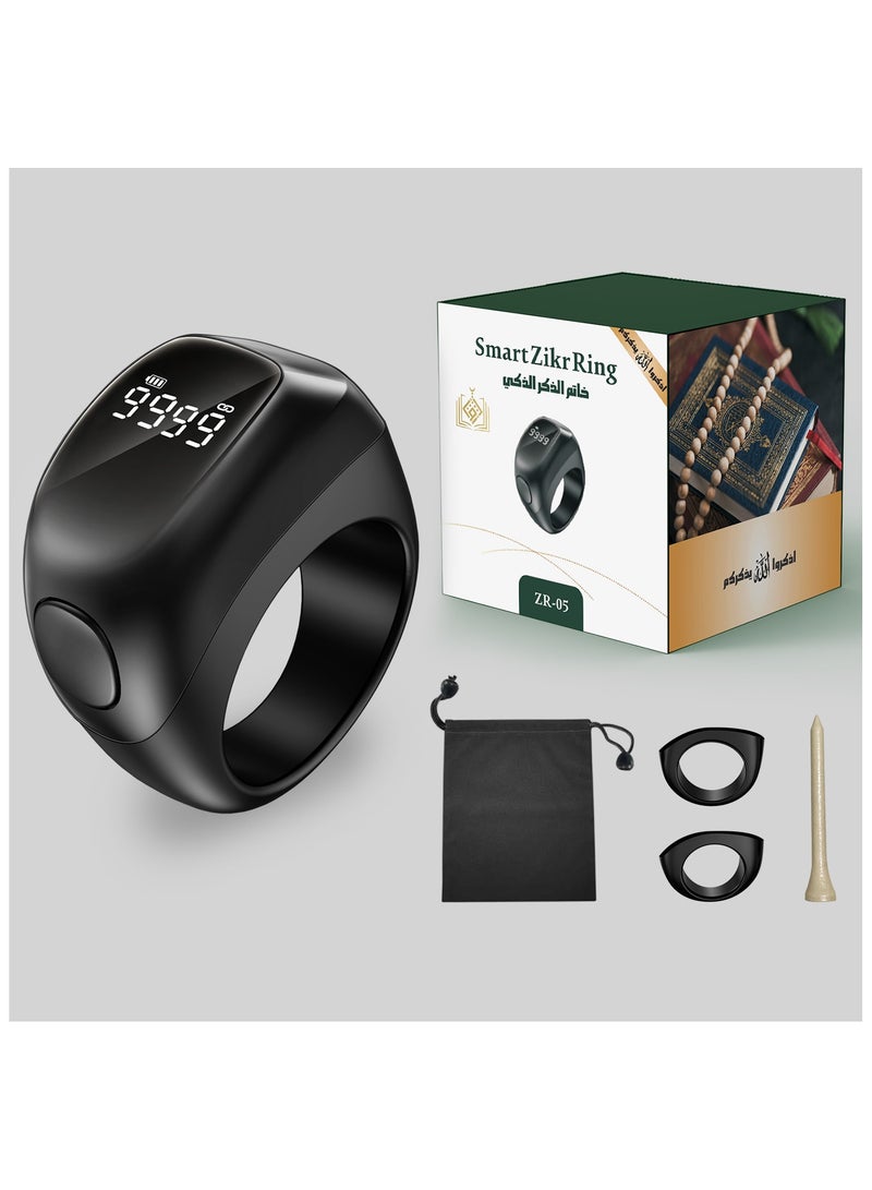 Smart Digital Tasbih Zikr Ring Improved, Muslim Prayer Tasbih Ring, Prayer Timing Reminder, OLED Display Tasbeeh Counter with 3 Sizes(18 20 22mm) - Image 2