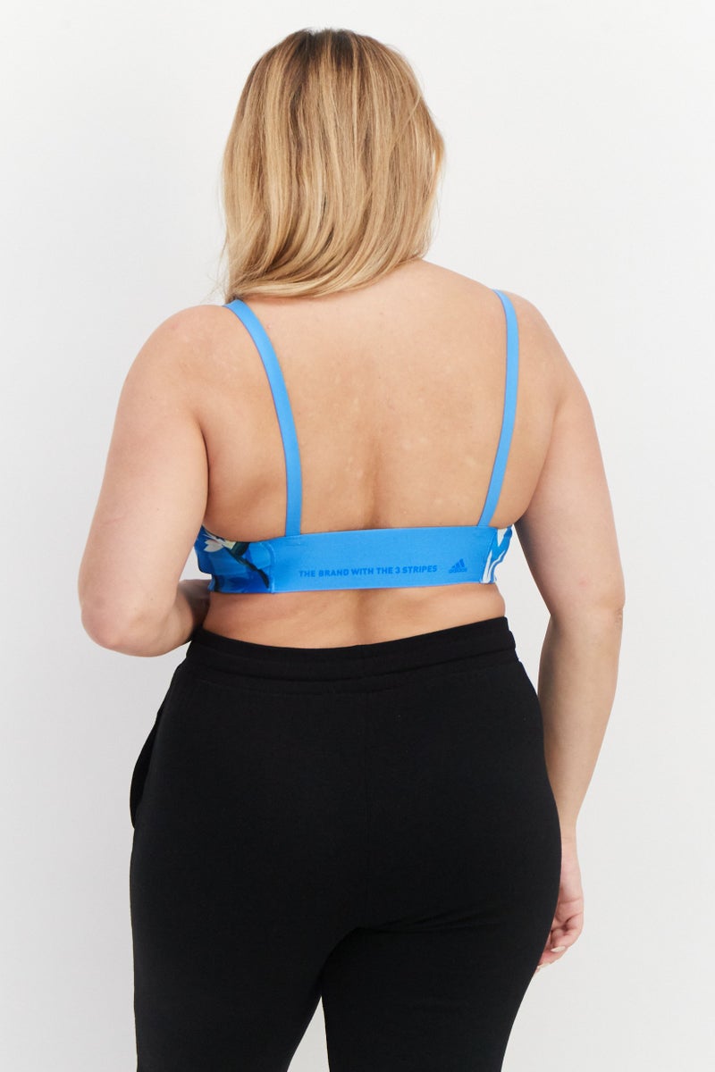 Adidas Women Sportswear Fit Lightly Padded Sports Bra, Blue Combo - Image 3