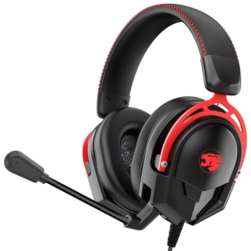 IMYB A88 Gaming Headset with Mic for Ps5, Pc, Xbox One Series X/s, Ps4, Switch, Stereo Wired Noise Cancelling Headphones with Microphone for Computer, Laptop, Mac, Nintendo, Games (Red) - Image 1