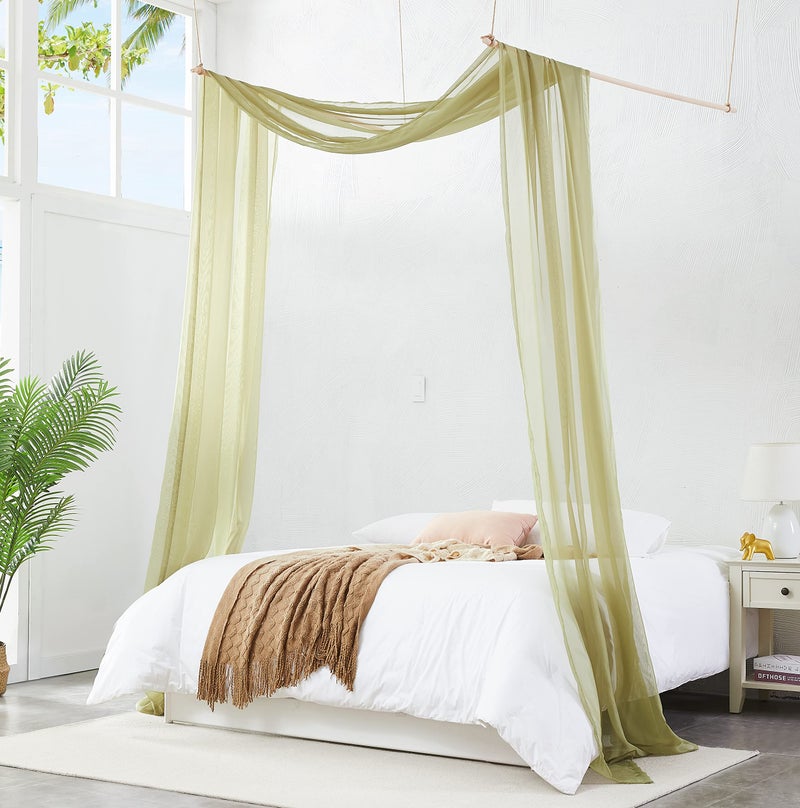 Warm Home Designs Warm Home Designs Sage Green Bed Canopy Curtains in 55 x 288 Inch Size Our King Canopy Bed Curtains Work Great as Kids Canopy Bed Scarf Bed Curtain or to Enhance Bed Decor BC Sage 288 